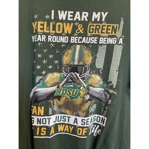 NDSU Yellow Green Tee Shirt Mens XL Football Graphic Not a Season Way of Life